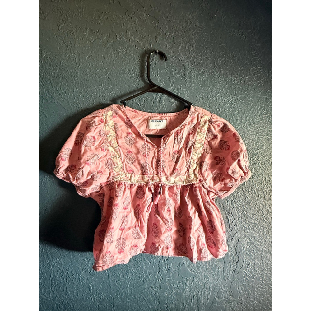 OLD NAVY Pink Peasant Blouse